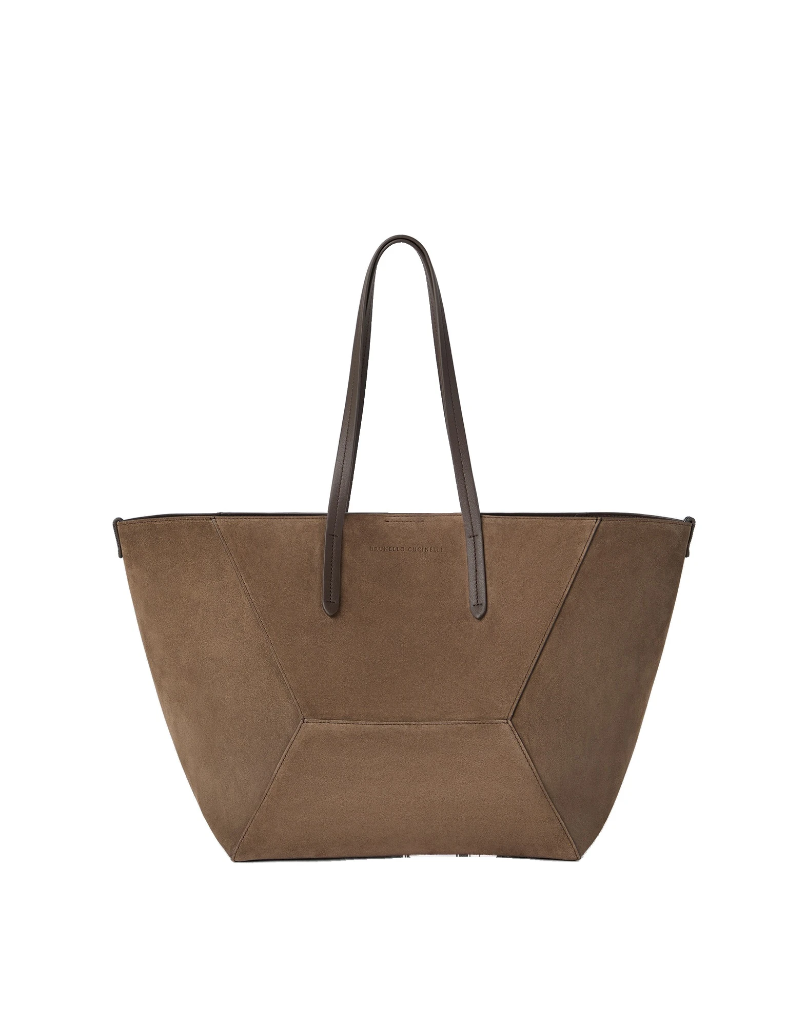 Brunello Cucinelli BC Duo bag in suede with monili in Bark | Buy Shoulder & Crossbody Bags at Coveti Brunello Cucinelli BC Duo bag in suede with monili in Bark