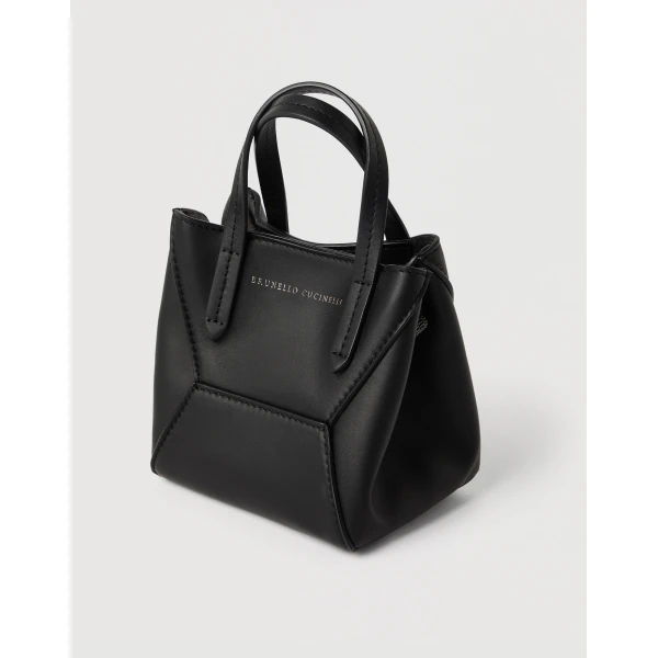 BC Duo mini bag in calfskin with monili in Black - Image 3