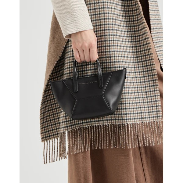 BC Duo mini bag in calfskin with monili in Black - Image 4