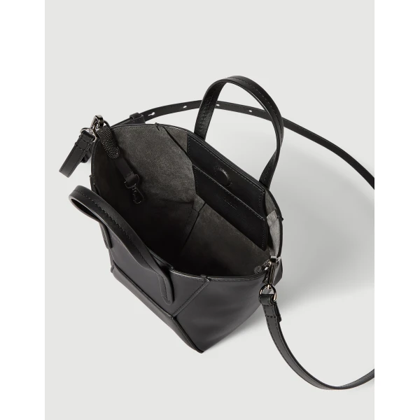 BC Duo mini bag in calfskin with monili in Black - Image 5