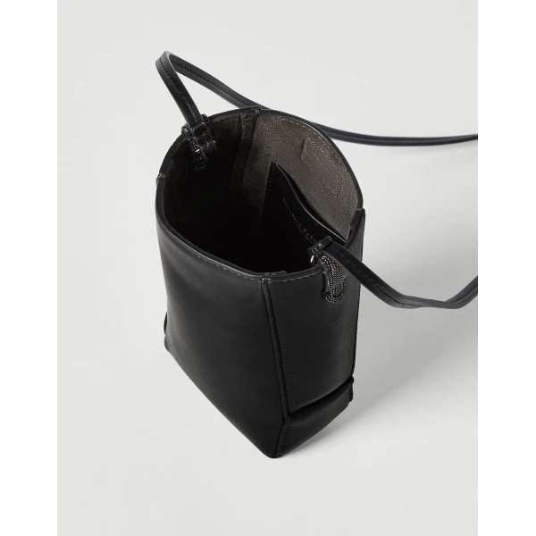 Brunello Cucinelli BC Duo phone holder in Black, view 5 | Phone Cases | Coveti