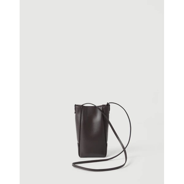 Brunello Cucinelli BC Duo phone holder in Rust Brown, view 2 | Phone Cases | Coveti