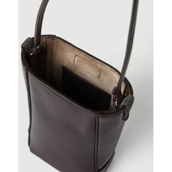 Brunello Cucinelli BC Duo phone holder in Rust Brown, view 5 | Phone Cases | Coveti