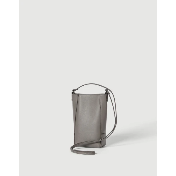 Brunello Cucinelli BC Duo phone holder in Stone Grey, view 2 | Phone Cases | Coveti