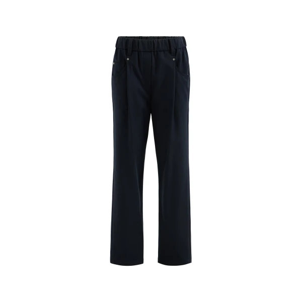 Baggy pull-on trousers in Cobalt