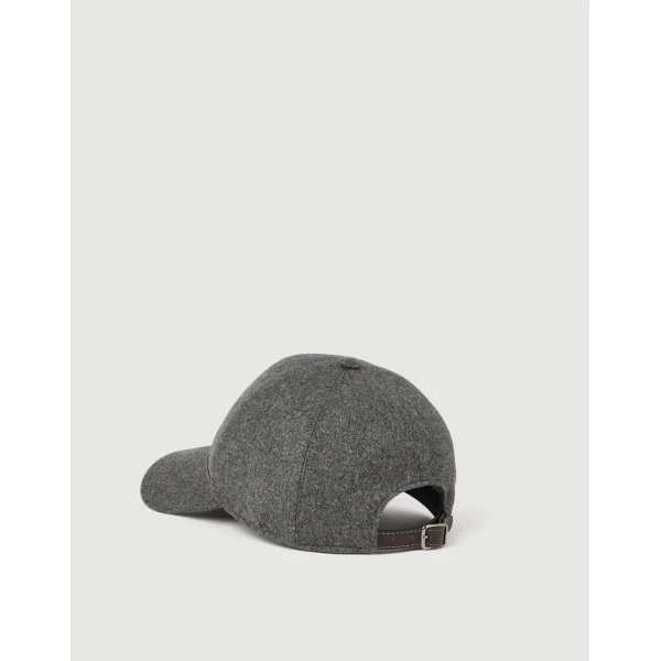 Brunello Cucinelli Baseball Cap with monili in Dark Grey, view 2 | Hats | Coveti