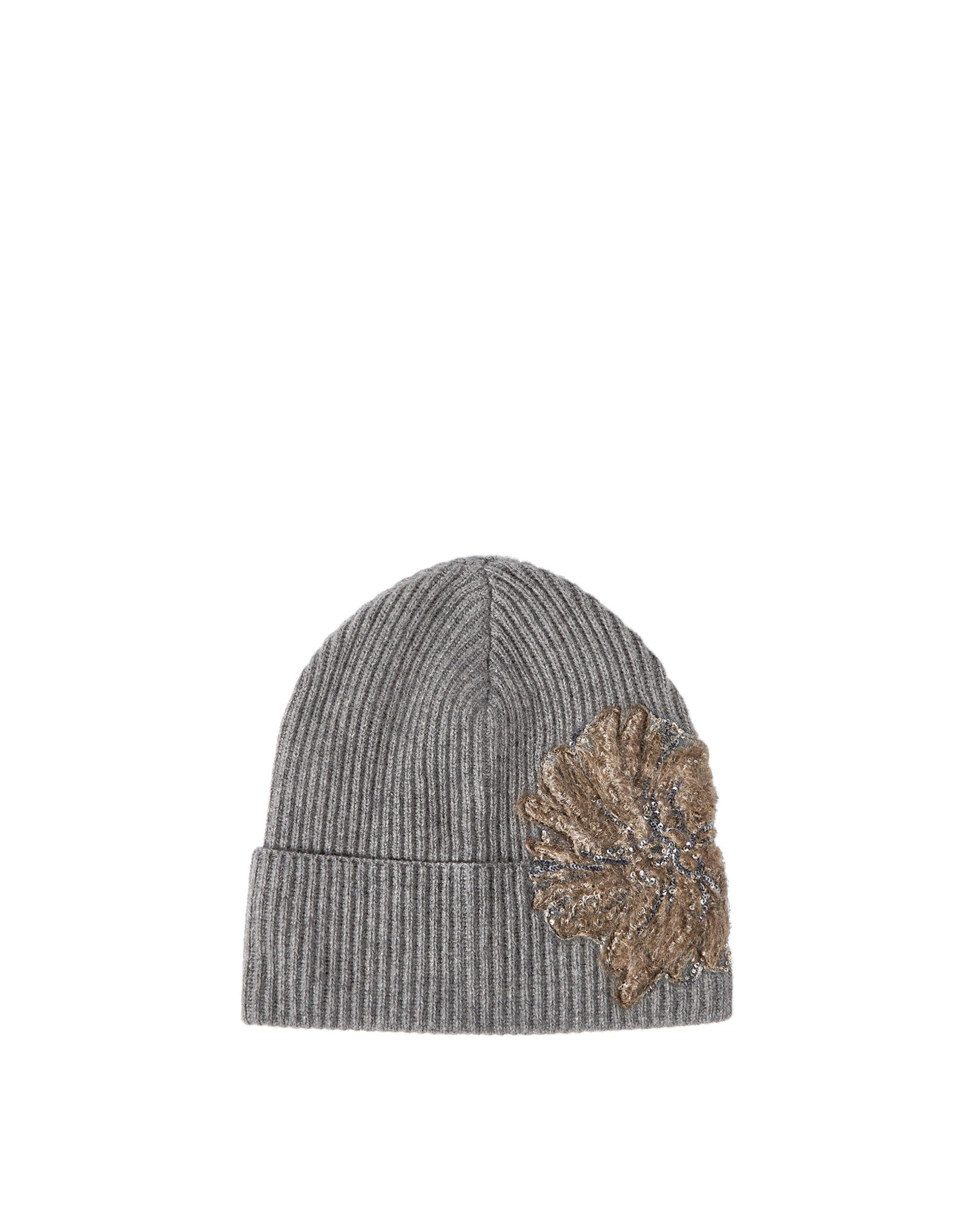 Brunello Cucinelli Beanie with whispering bloom embroidery in Dark Grey Brunello Cucinelli Beanie with whispering bloom embroidery in Dark Grey | Hats | Coveti