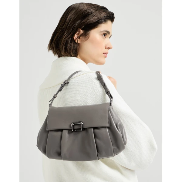 Boule bag in nappa leather in Stone Grey - Image 4
