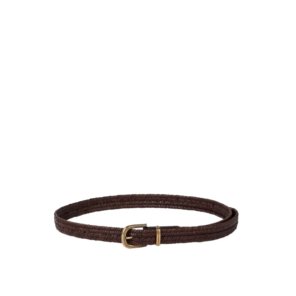 Brunello Cucinelli Braided leather belt in Brown | Belts | Coveti