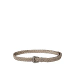 Brunello Cucinelli Braided leather belt in Light Grey | Belts | Coveti