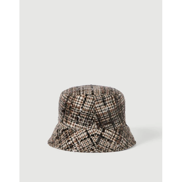 Brunello Cucinelli Bucket hat with dazzling embroidery in Brown, view 2 | Hats | Coveti