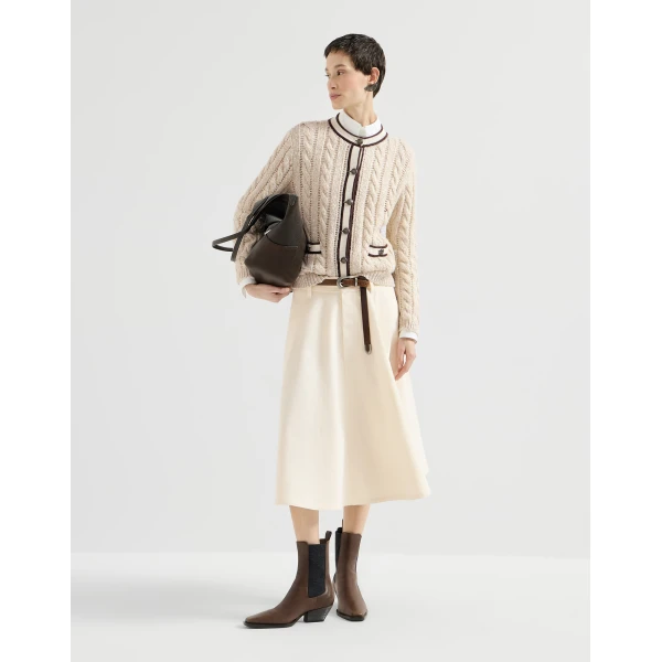 Cable knit cardigan in Cream - Image 6