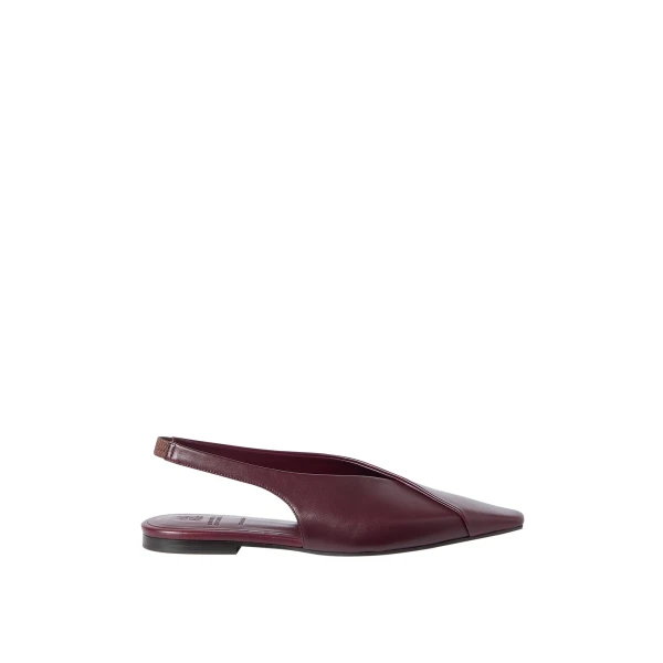 Brunello Cucinelli Calfiskin slingback flats in Burgundy
