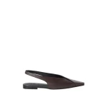 Brunello Cucinelli Calfiskin slingback flats in Rust Brown