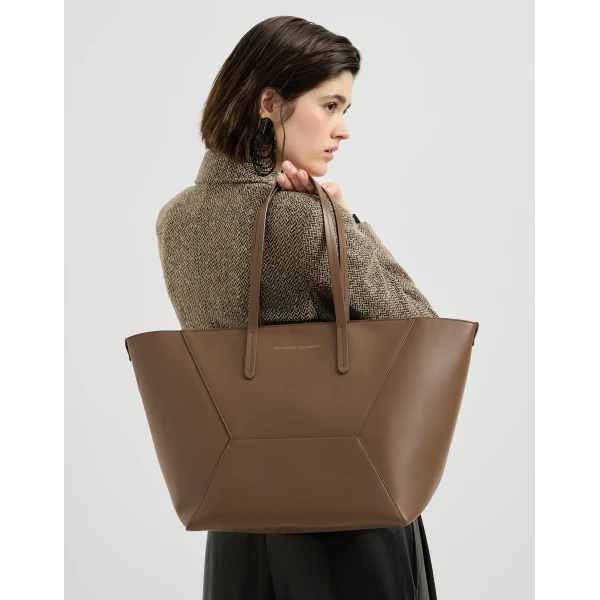 Calfskin BC Duo bag in Brown Gianduia - Image 4
