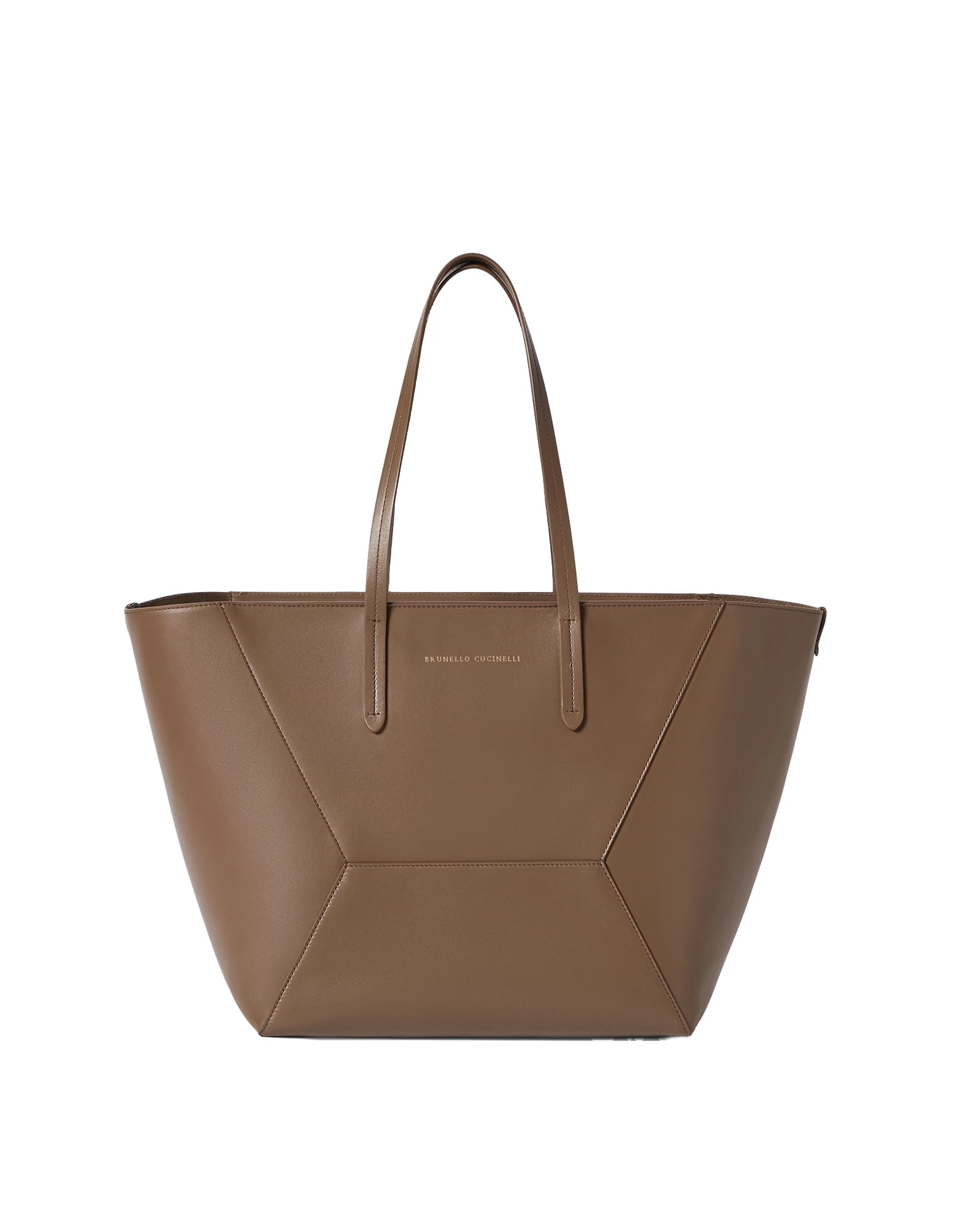 Brunello Cucinelli Calfskin BC Duo bag in Brown Gianduia | Buy Shoulder & Crossbody Bags at Coveti Brunello Cucinelli Calfskin BC Duo bag in Brown Gianduia