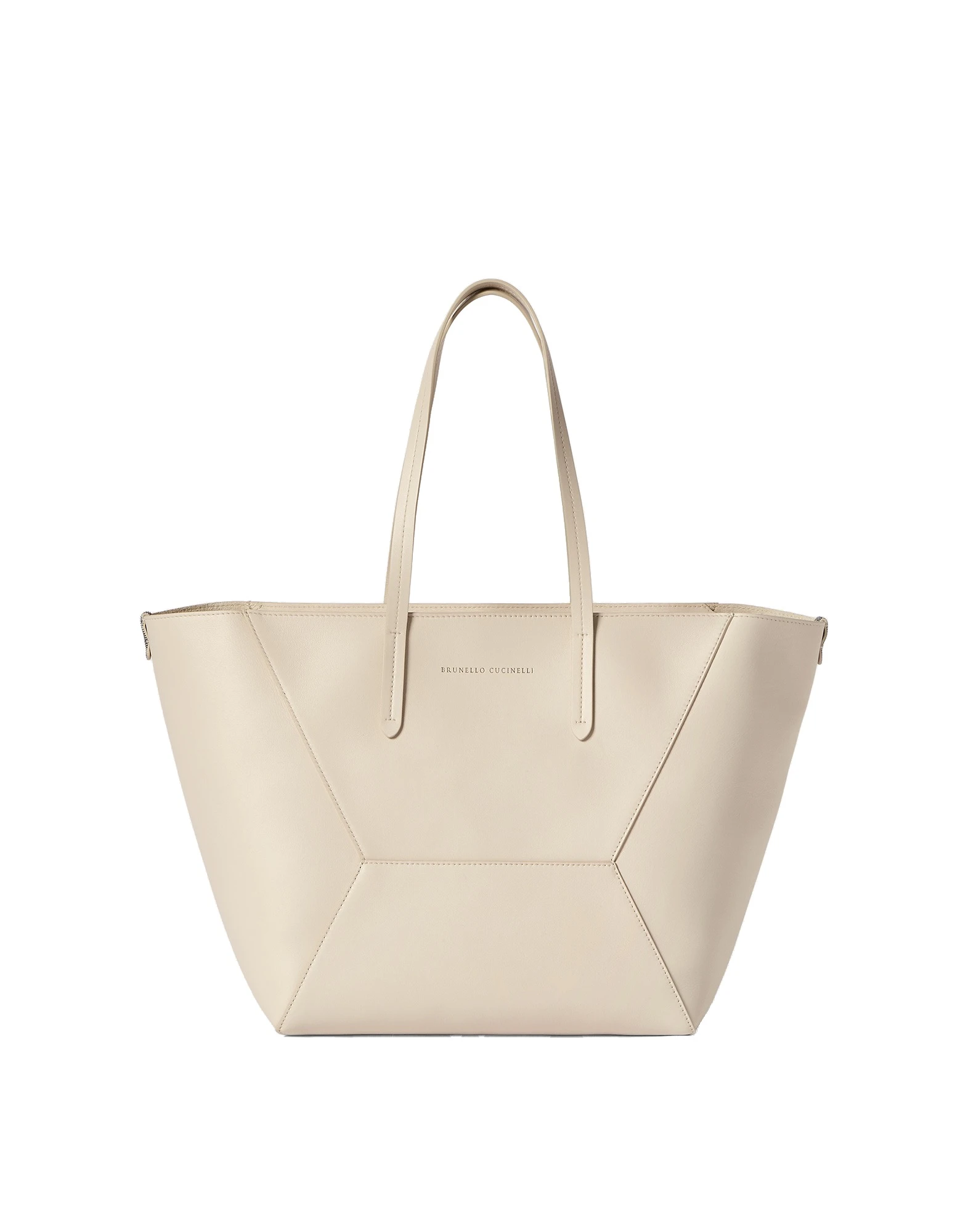 Brunello Cucinelli Calfskin BC Duo bag in Ivory | Buy Shoulder & Crossbody Bags at Coveti Brunello Cucinelli Calfskin BC Duo bag in Ivory