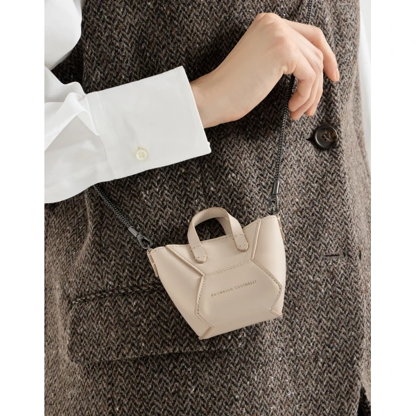 Calfskin BC Duo micro bag in Ivory - Image 4