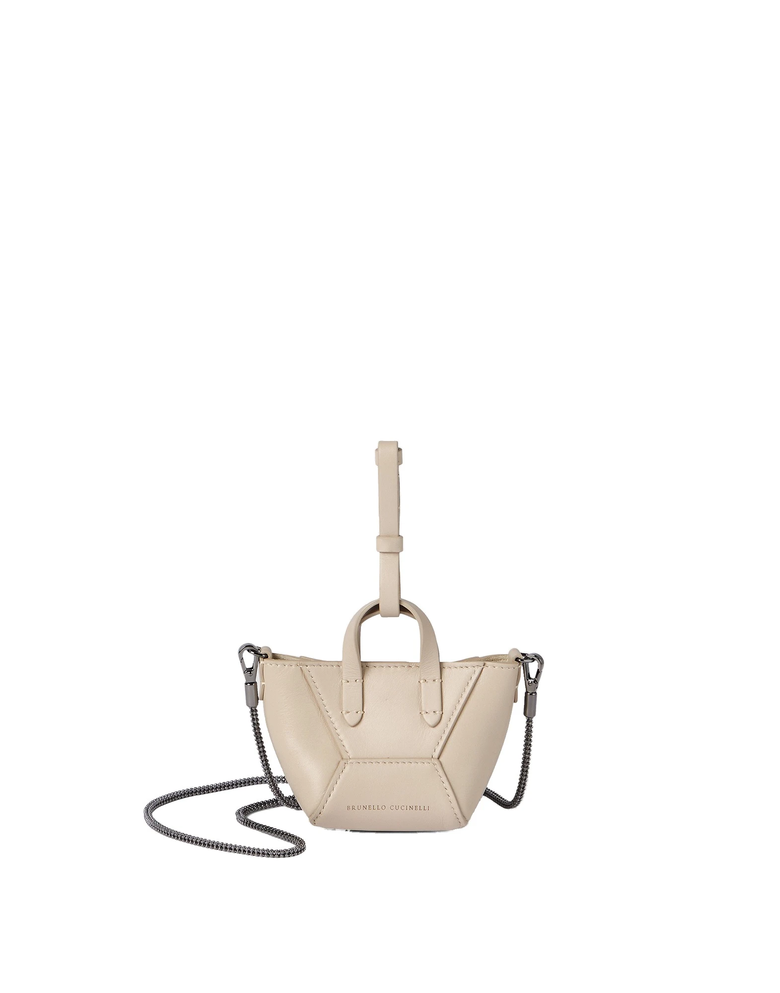 Brunello Cucinelli Calfskin BC Duo micro bag in Ivory | Buy Mini Bags at Coveti Brunello Cucinelli Calfskin BC Duo micro bag in Ivory