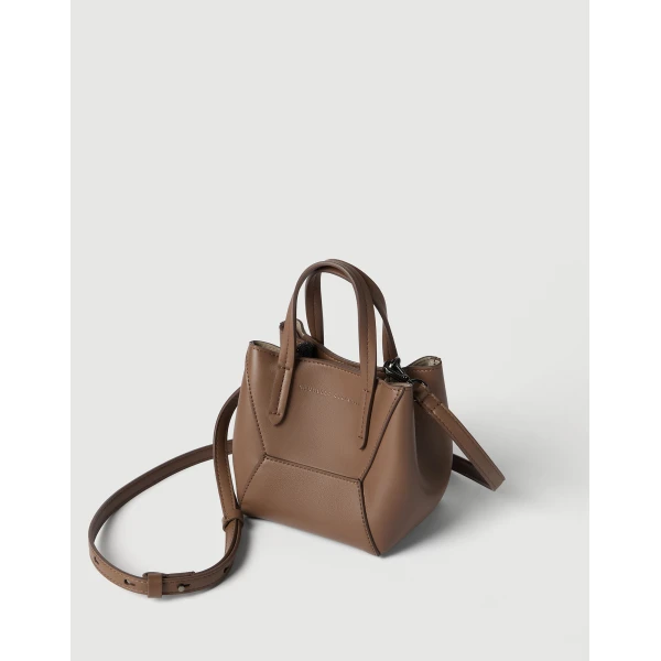 Calfskin BC Duo mini bag in Brown Gianduia - Image 3
