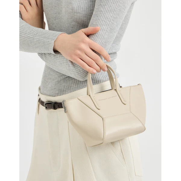 Calfskin BC Duo mini bag in Ivory - Image 4