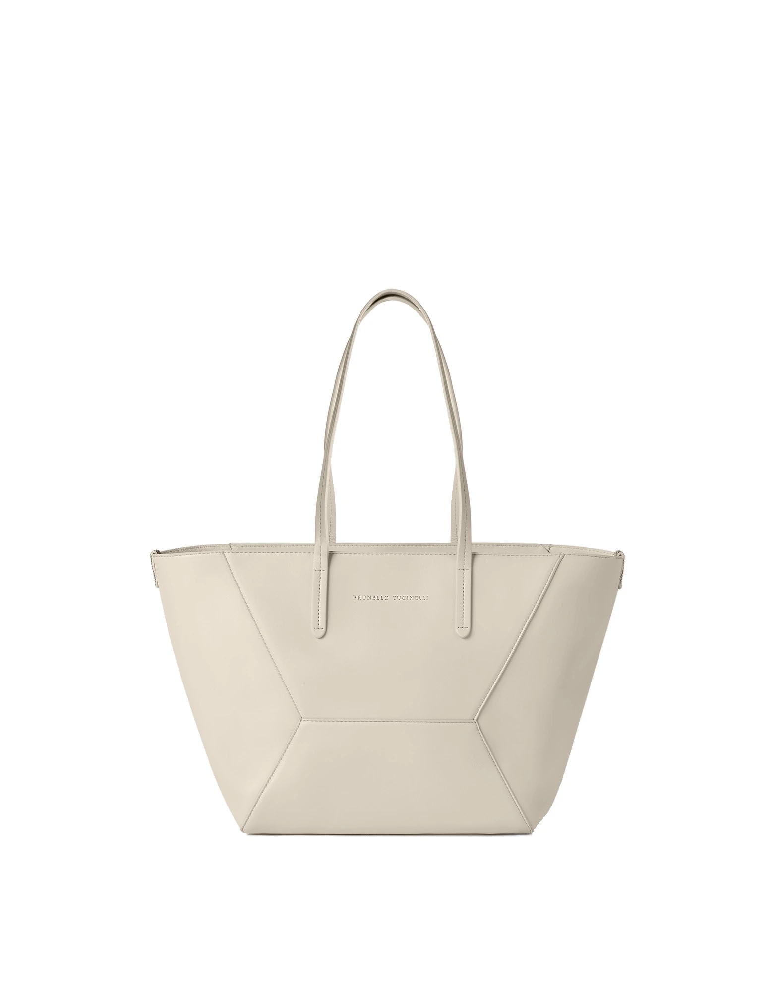 Brunello Cucinelli Calfskin BC Duo small bag in Ivory | Buy Shoulder & Crossbody Bags at Coveti Brunello Cucinelli Calfskin BC Duo small bag in Ivory