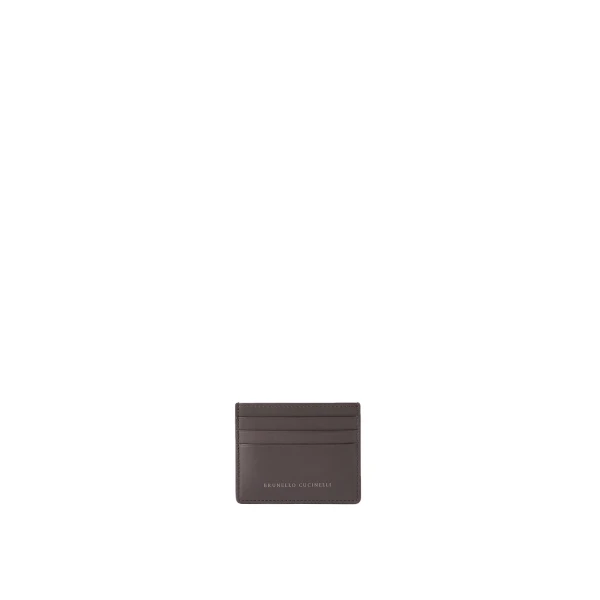 Brunello Cucinelli Calfskin card case in Rust Brown | Wallets & Purses | Coveti