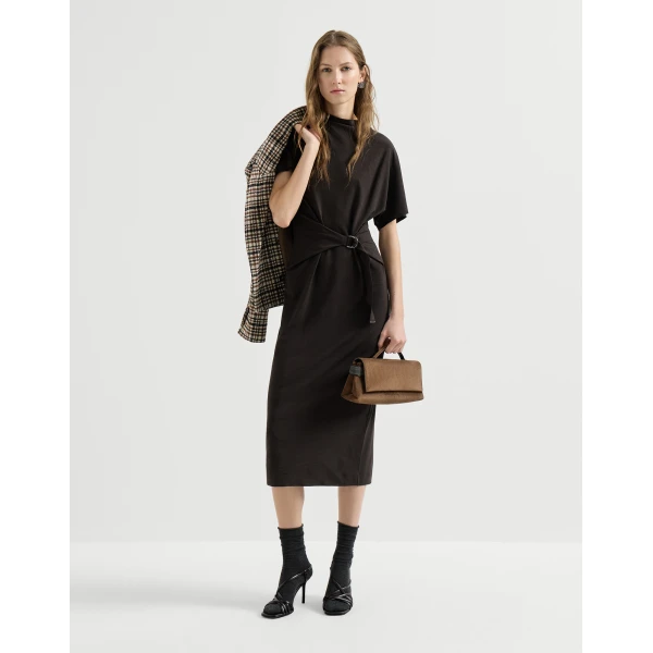 Calfskin heels with monili in Black - Image 6