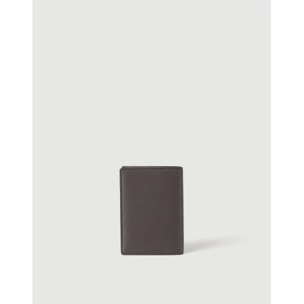 Brunello Cucinelli Calfskin passport holder in Rust Brown, view 2 | Wallets & Purses | Coveti