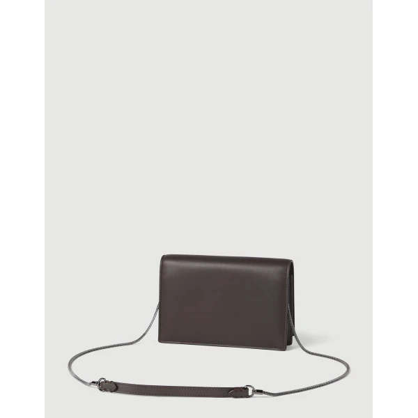 Brunello Cucinelli Calfskin wallet in Rust Brown, view 2 | Wallets & Purses | Coveti