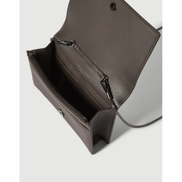 Brunello Cucinelli Calfskin wallet in Rust Brown, view 5 | Wallets & Purses | Coveti