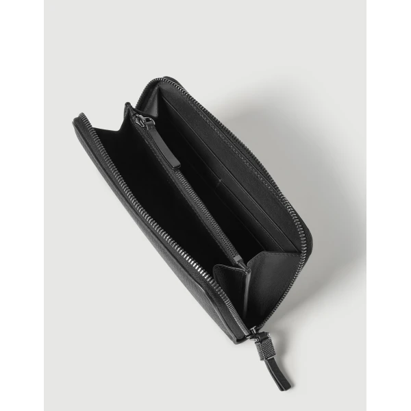 Brunello Cucinelli Calfskin wallet with monili in Black, view 4 | Wallets & Purses | Coveti