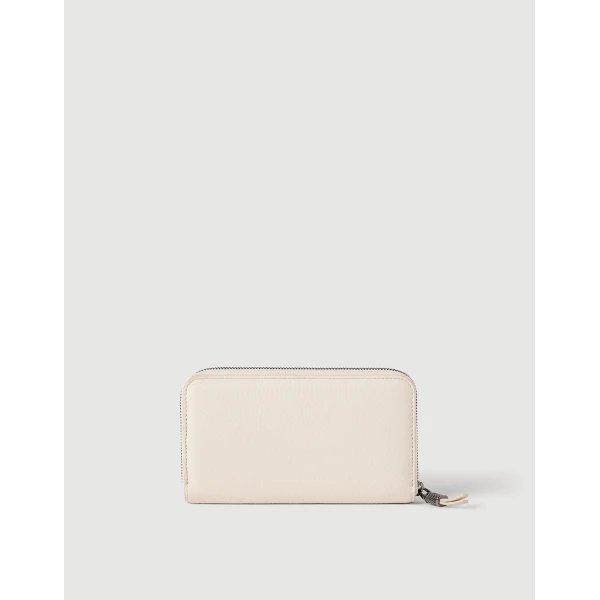 Brunello Cucinelli Calfskin wallet with monili in Ivory, view 2 | Wallets & Purses | Coveti