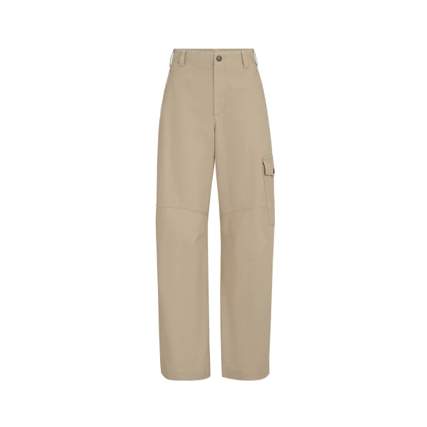 Brunello Cucinelli Canvas cargo barrel trousers in Beige