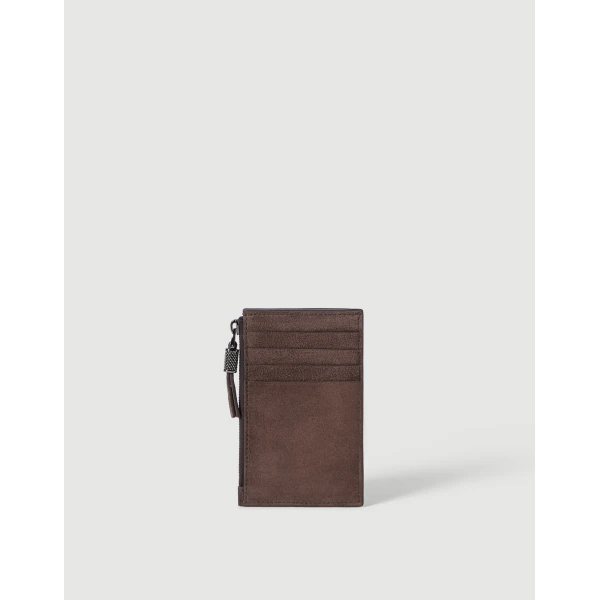 Brunello Cucinelli Card case in Espresso, view 2 | Wallets & Purses | Coveti