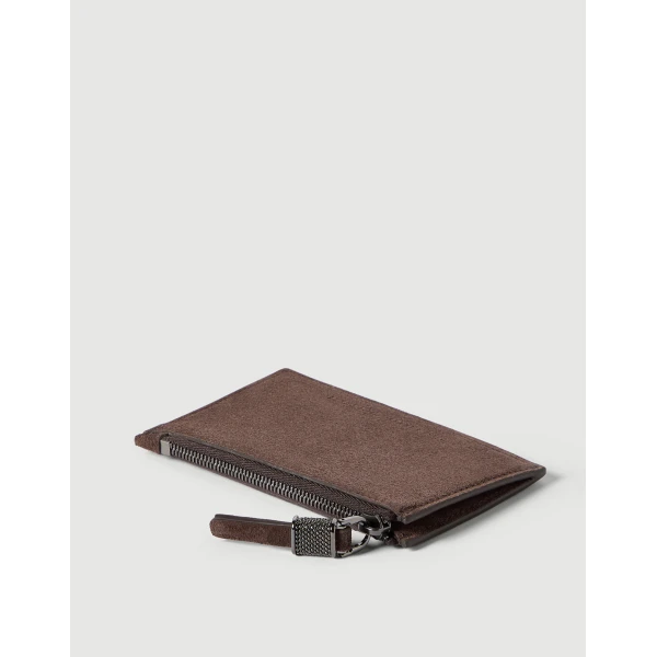 Brunello Cucinelli Card case in Espresso, view 3 | Wallets & Purses | Coveti
