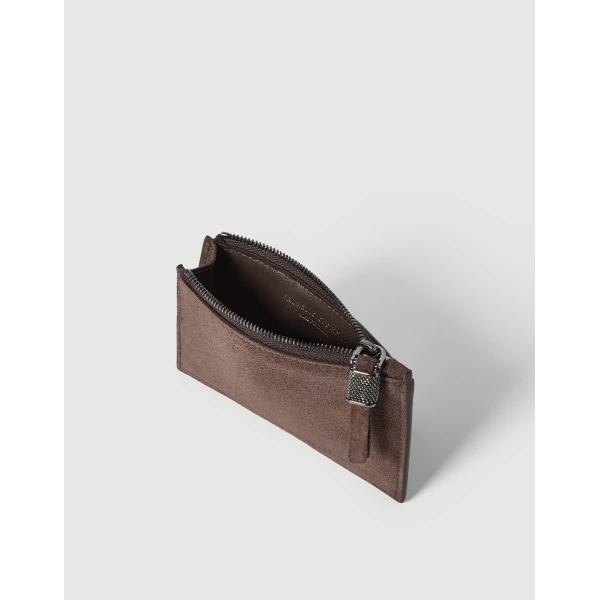 Brunello Cucinelli Card case in Espresso, view 4 | Wallets & Purses | Coveti