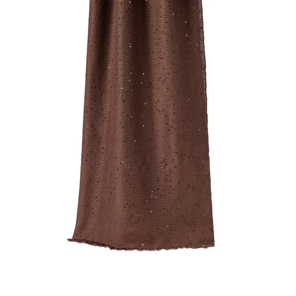 Brunello Cucinelli Cashmere and silk Diamond yarn scarf in Brown | Scarves | Coveti