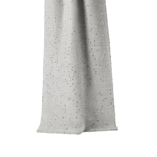 Brunello Cucinelli Cashmere and silk Diamond yarn scarf in Light Grey | Scarves | Coveti