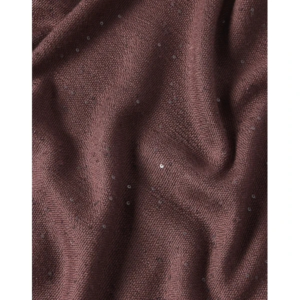 Brunello Cucinelli Cashmere and silk Diamond yarn scarf in Mauve, view 3 | Scarves | Coveti