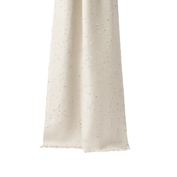 Brunello Cucinelli Cashmere and silk Diamond yarn scarf in Oyster | Scarves | Coveti