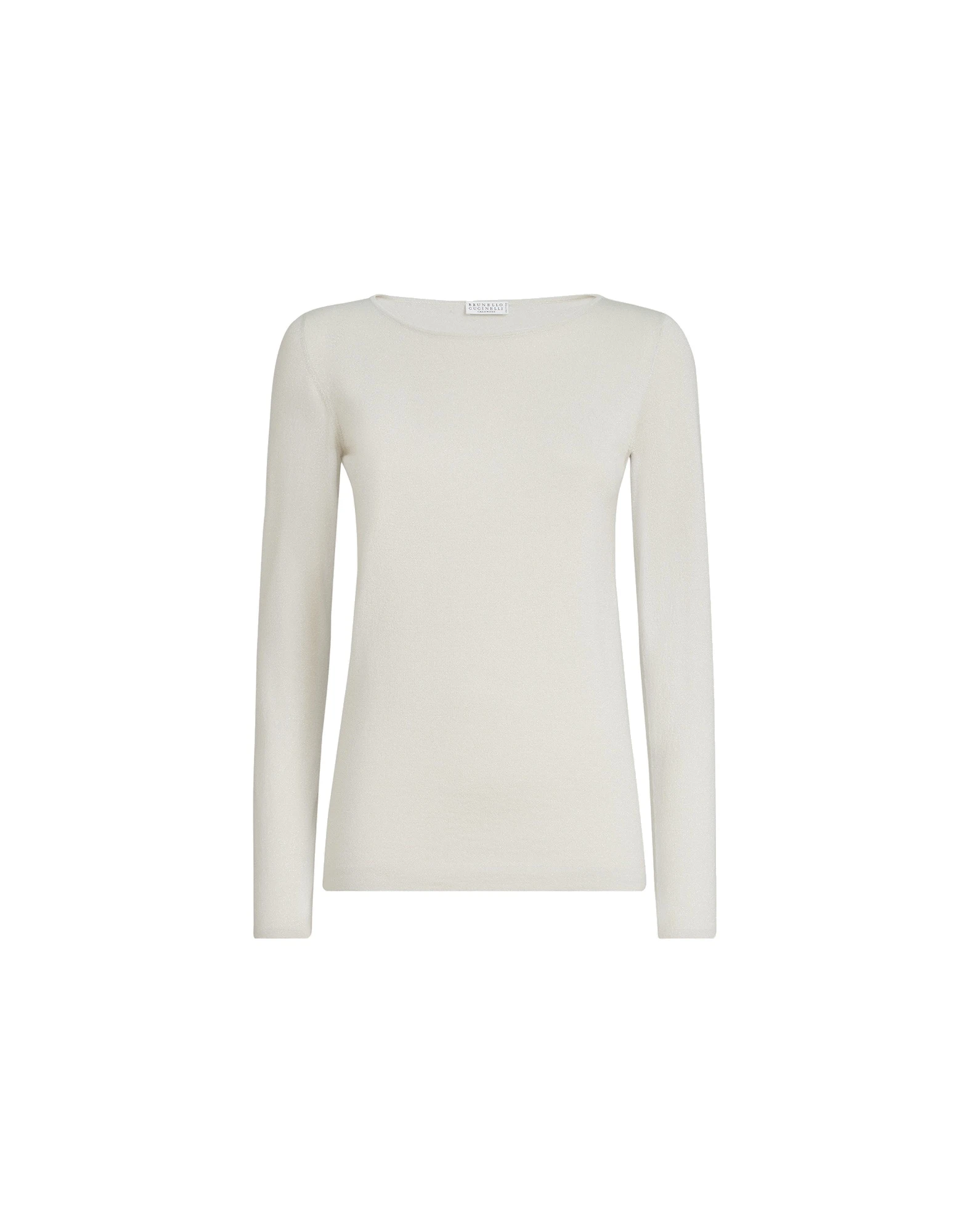 Brunello Cucinelli Cashmere and silk lightweight sweater in Milk Brunello Cucinelli