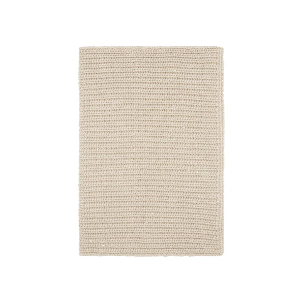 Cashmere and silk rib knit neck warmer in Beige