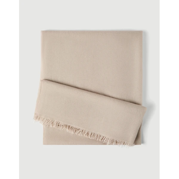 Brunello Cucinelli Cashmere and silk scarf in Beige, view 2 | Scarves | Coveti