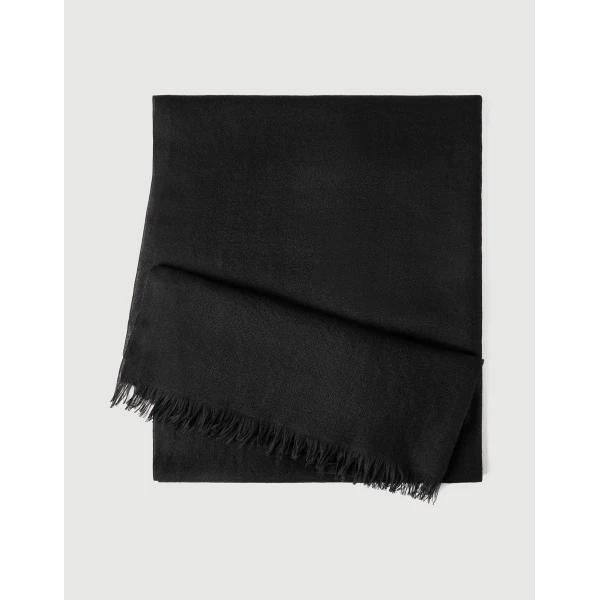 Brunello Cucinelli Cashmere and silk scarf in Black, view 2 | Scarves | Coveti
