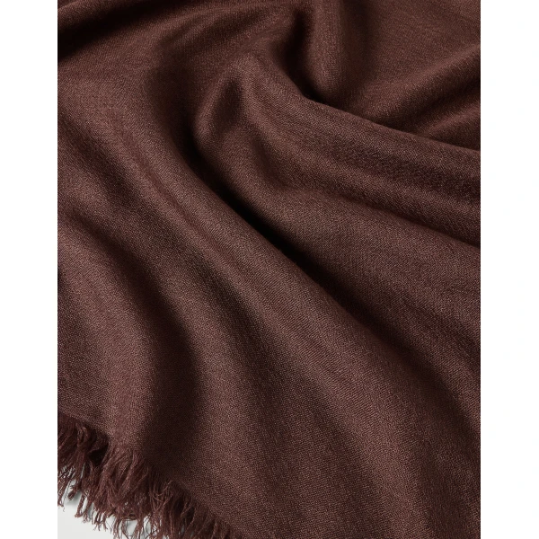 Brunello Cucinelli Cashmere and silk scarf in Pine Cone Brown, view 3 | Scarves | Coveti