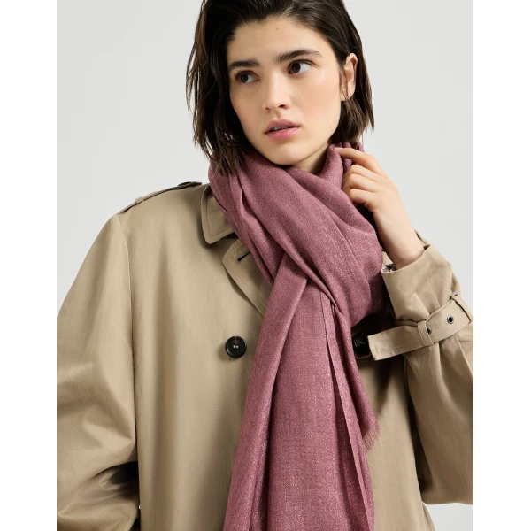 Brunello Cucinelli Cashmere and silk scarf in Purple, view 4 | Scarves | Coveti
