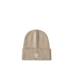 Brunello Cucinelli Cashmere beanie with logo in Sand | Hats | Coveti