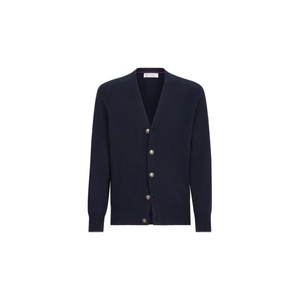 Brunello Cucinelli Cashmere cardigan in Navy Blue | Knitwear | Coveti
