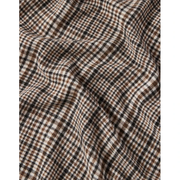 Brunello Cucinelli Cashmere houndstooth scarf in Brown, view 3 | Scarves | Coveti